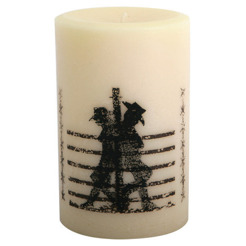 Cowboy & Cowgirl Pillar Candle - 6 Inch