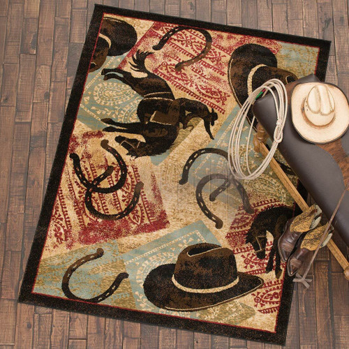 Cowboy Icons Rug - 5 x 7