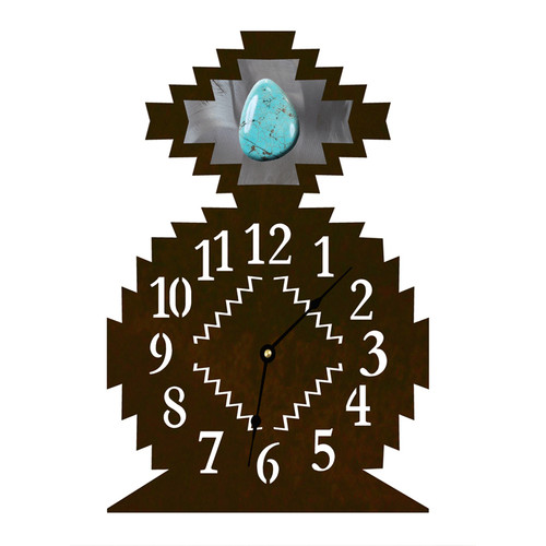 Desert Diamond with Turquoise Table Clock