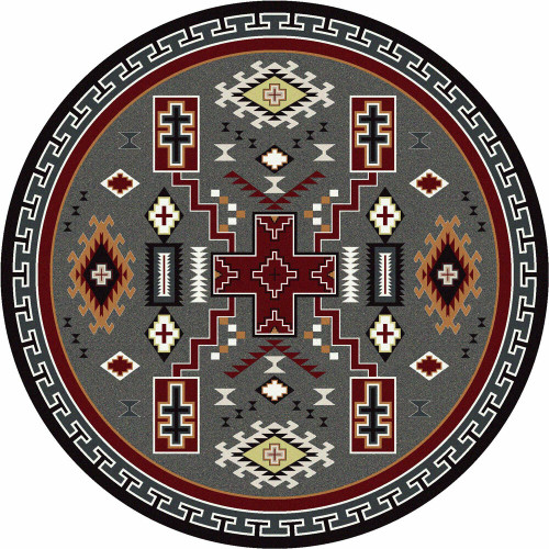 Double Cross Rug - 8 Ft. Round