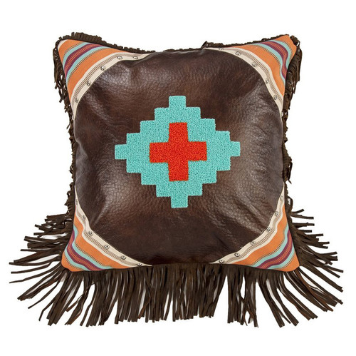 Embroidered Aztec Pillow