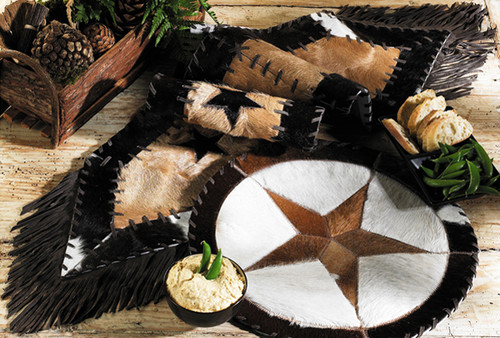 Cowhide Star Table Runner