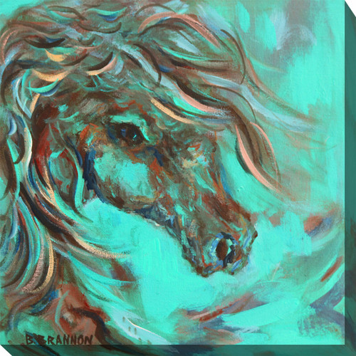 Horse in Turquoise II Canvas Art | Lone Star Western Decor