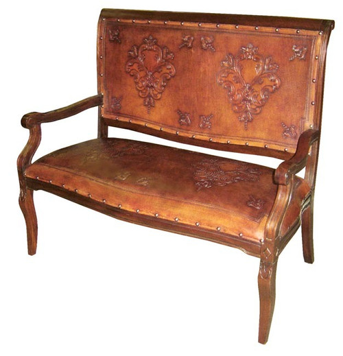 Imperial Bench with Colonial Leather Design