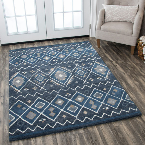 Indigo Tubac Rug - 3 x 5