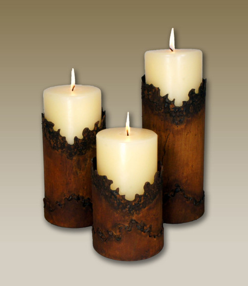 Jagged Edge Southwestern Metal Candle Holders - Set of 3
