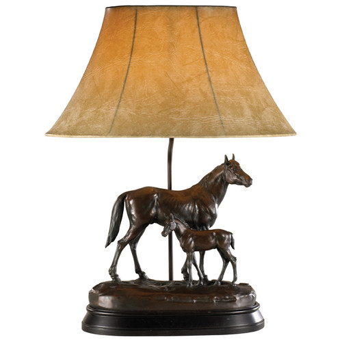 Just Like Dad Horse Lamp with Faux Leather Shade