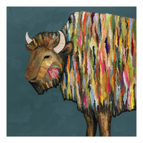 Kaleidoscope Bison Canvas Art - 39 x 39