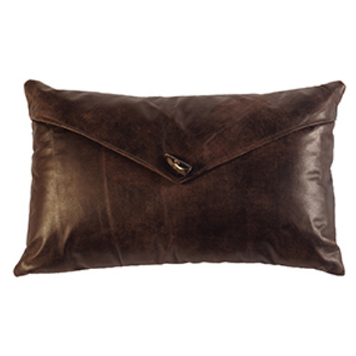 Leather Envelope Pillow with Toggle Button