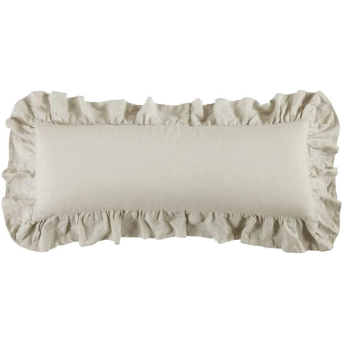 Light Tan Ruffle Lumbar Pillow