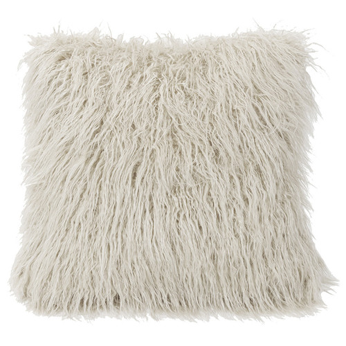 Mongolian White Faux Fur Pillow