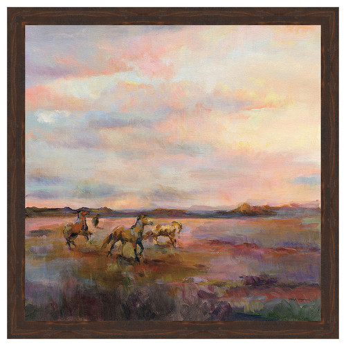 Mustangs Under Big Sky Framed Canvas