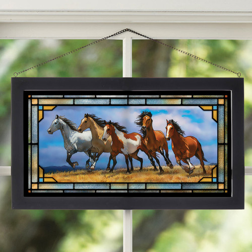 Over the Top Horses Stained Glass Art - OUT OF STOCK UNTIL 10/04/2024