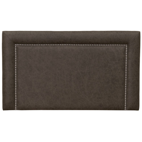 Plateau Saloon Gray Leather Headboard - Twin