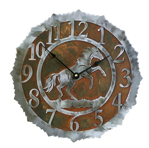 Rearing Horse Clock - 12 Inch