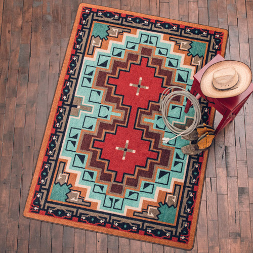 Reservations Turquoise Rug - 3 x 4