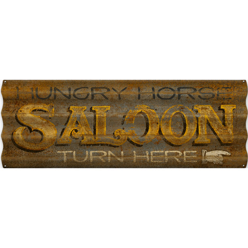 Rustic Saloon Personalized Corrugated Metal Sign