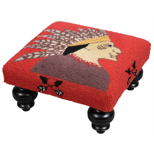 Chief Hooked Wool Footstool