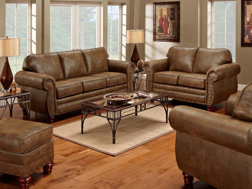 Houston Leather 4 Piece Living Room Set