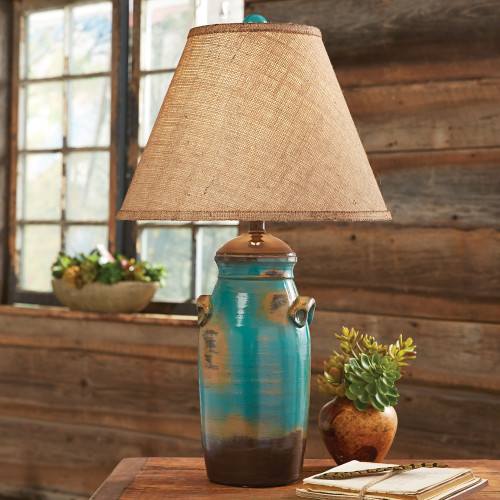 Turquoise shop table lamp