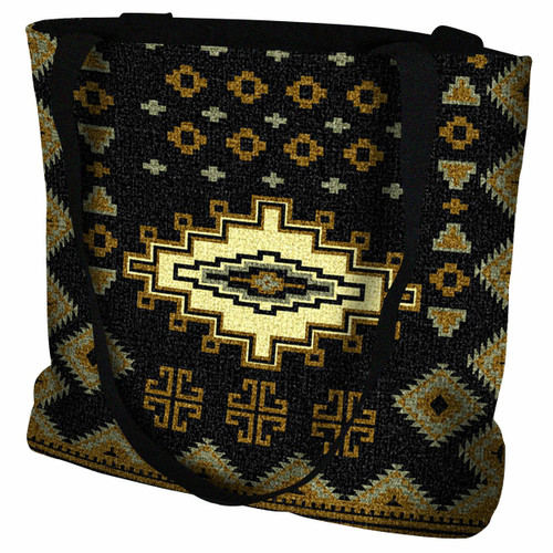 Southwest Sampler Black and Gold Tote Bag