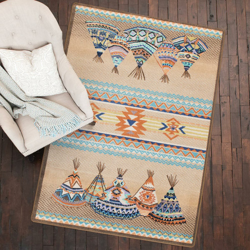 Southwest Tepees Natural Rug - 2 x 8