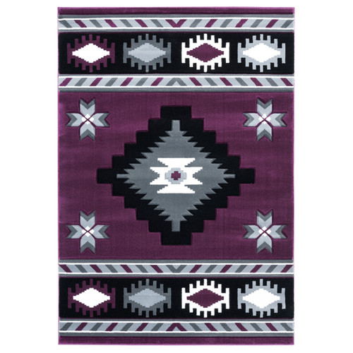 Star Vision Plum Rug - 5 x 8