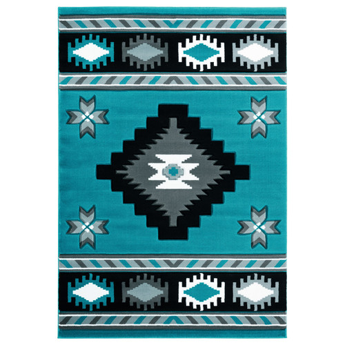 Star Vision Turquoise Rug - 3 x 8