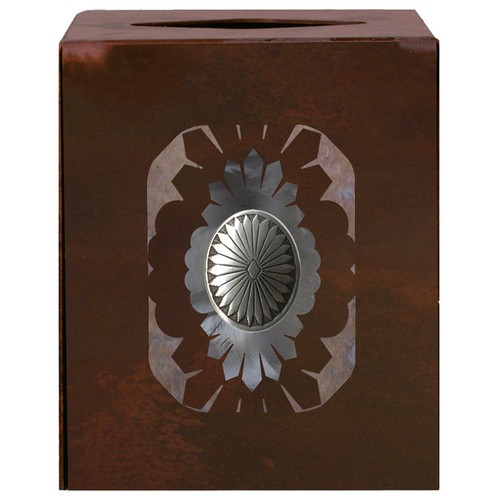 Sunburst Concho Square Tissue Box Cover