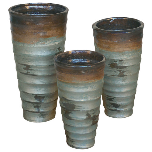 Telluride Rippled Urns - Set of 3