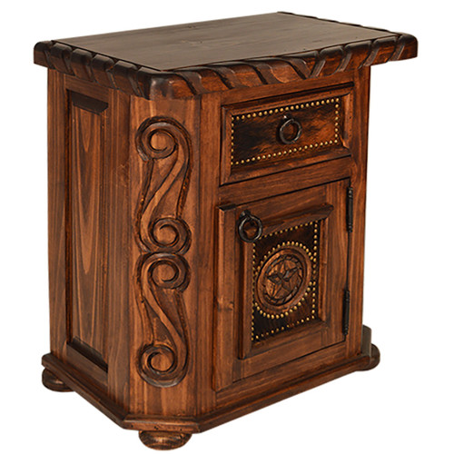 Texas Star Cowhide Night Stand