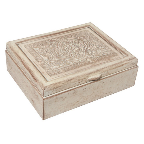 Tooled Leather Keepsake Box