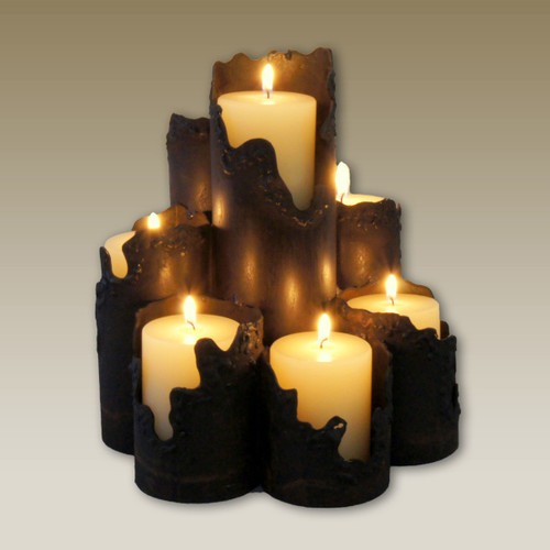 Torn Edge Metal Candle Holder - 7 Candles