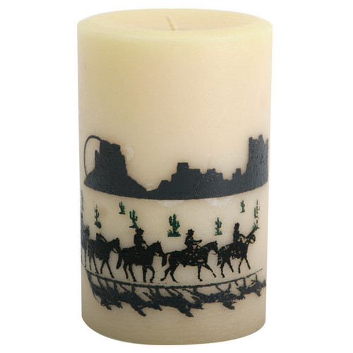 Trail Riders Pillar Candle - 6 Inch