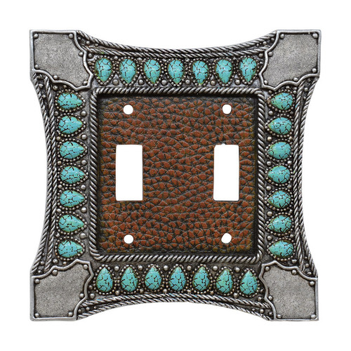 Tribal Turquoise Double Switch Cover