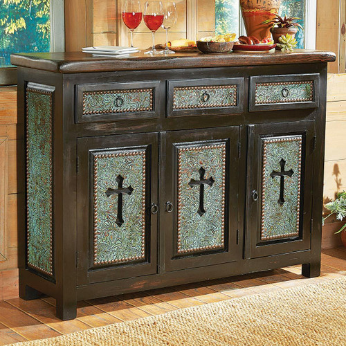 Turquoise Santa Cruz Cross Cabinet