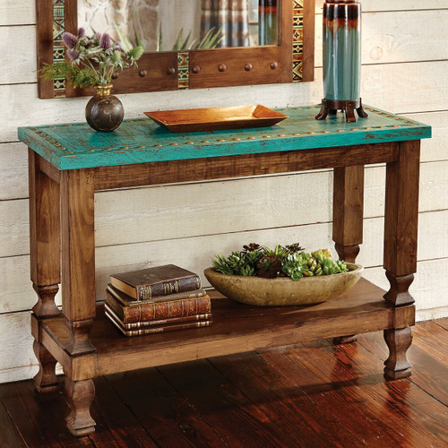 Turquoise Silver Trails Console Table