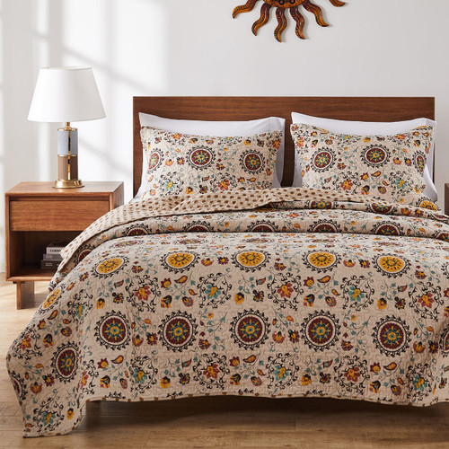 Western Medallions 3pc Quilt Bed Set - King