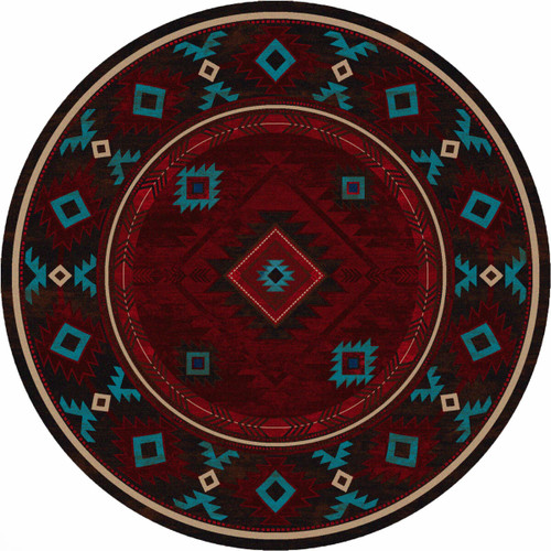 Whiskey River Red Rug - 8 Ft. Round