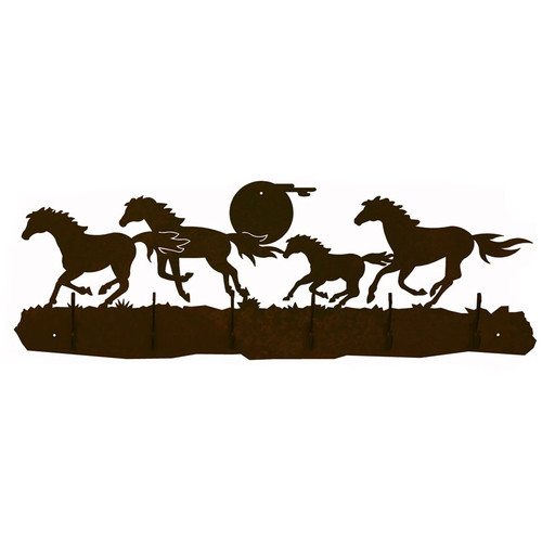 Wild Horses Scenic Six Hook Coat Rack