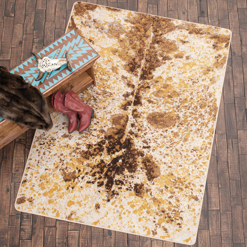 Gold-Speckled Cowhide Rug - 2 x 8