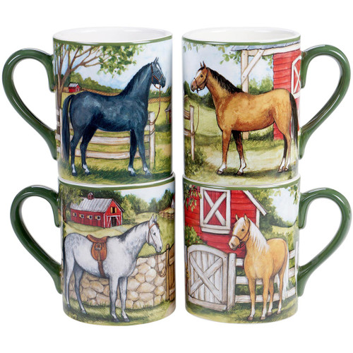 Horse Ranch Mugs - Set of 4