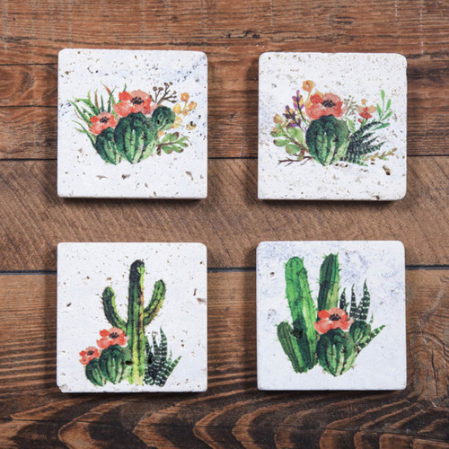 Blooming Desert Coasters - Set of 4