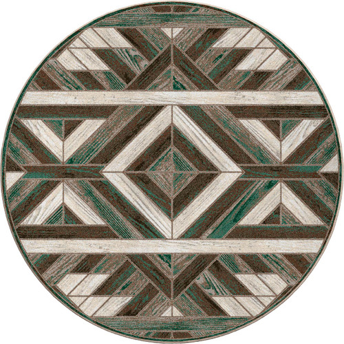 Western Barnwood Rug - 8 Ft. Round