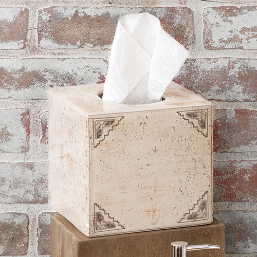 Sedona White Square Tissue Box Cover + Reviews