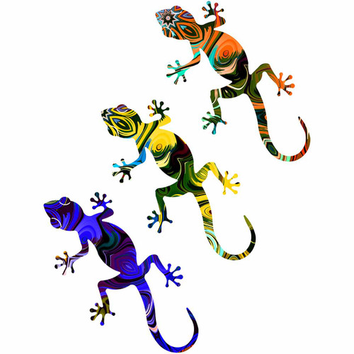 Sedona Gecko Wall Art - Set of 3