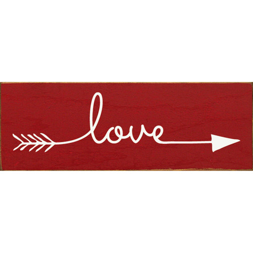 Red Love Arrow Wood Sign