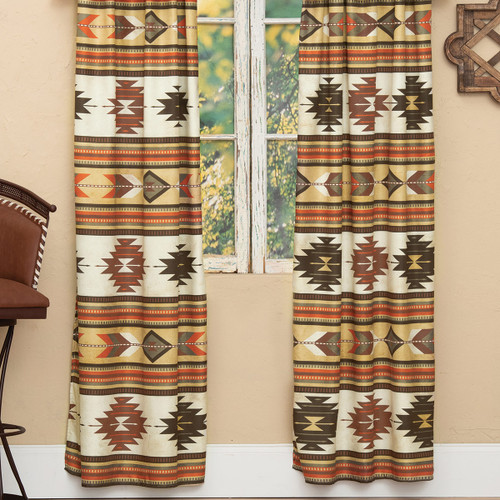 Details about   Rustic Western Southwest Native American Window Treatment Grommet Curtain Set 