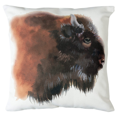 Spirit Buffalo Burlap Accent Pillow