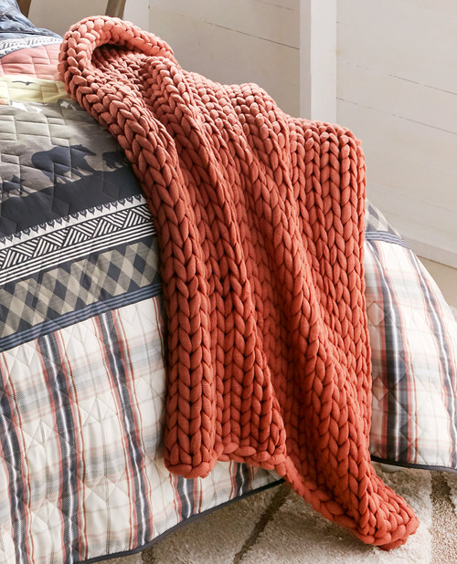 Mountain Rust Knitted Throw